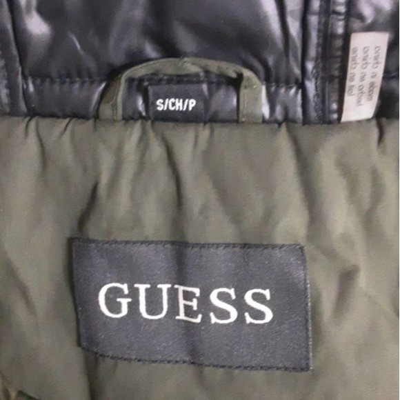 Guess Winter Ski Jacket Insert Quilted Puffer Hooded Trench Coat Small - Picture 12 of 14